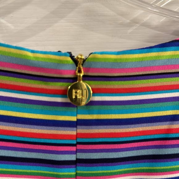 Amanda Uprichard 100% Silk Striped Shift Dress - L - Picture 4 of 6